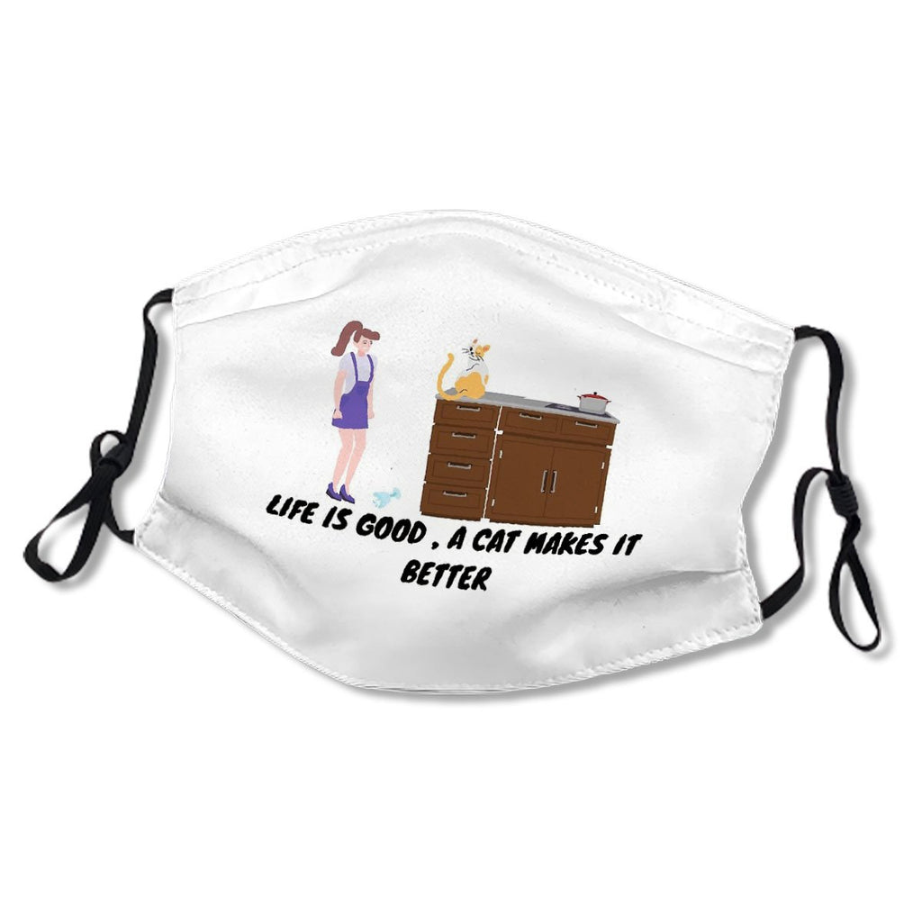 Life Is Good A Cats Makes It Better T-shirt Essential Kid/Adult Mask No.ASYZPE