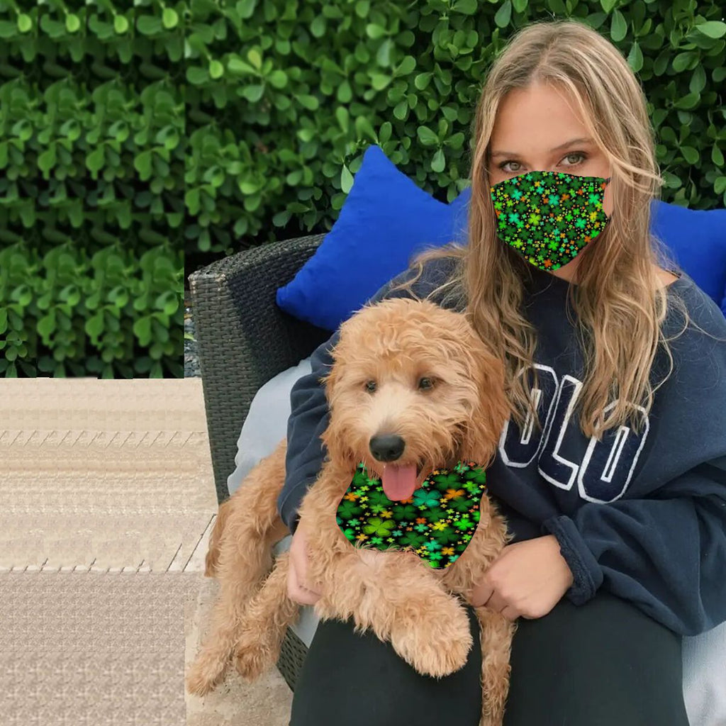 Mask + Dog scarf, print, adjustable, washable NO.BHNPCT