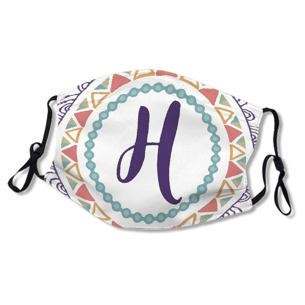 Monogram Letter H Bohemian Design Mask No.BLKELS