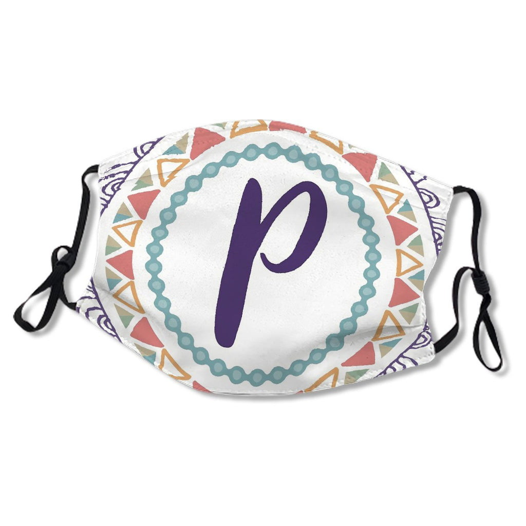 Monogram Letter P Bohemian Design Mask No.BOEL9K