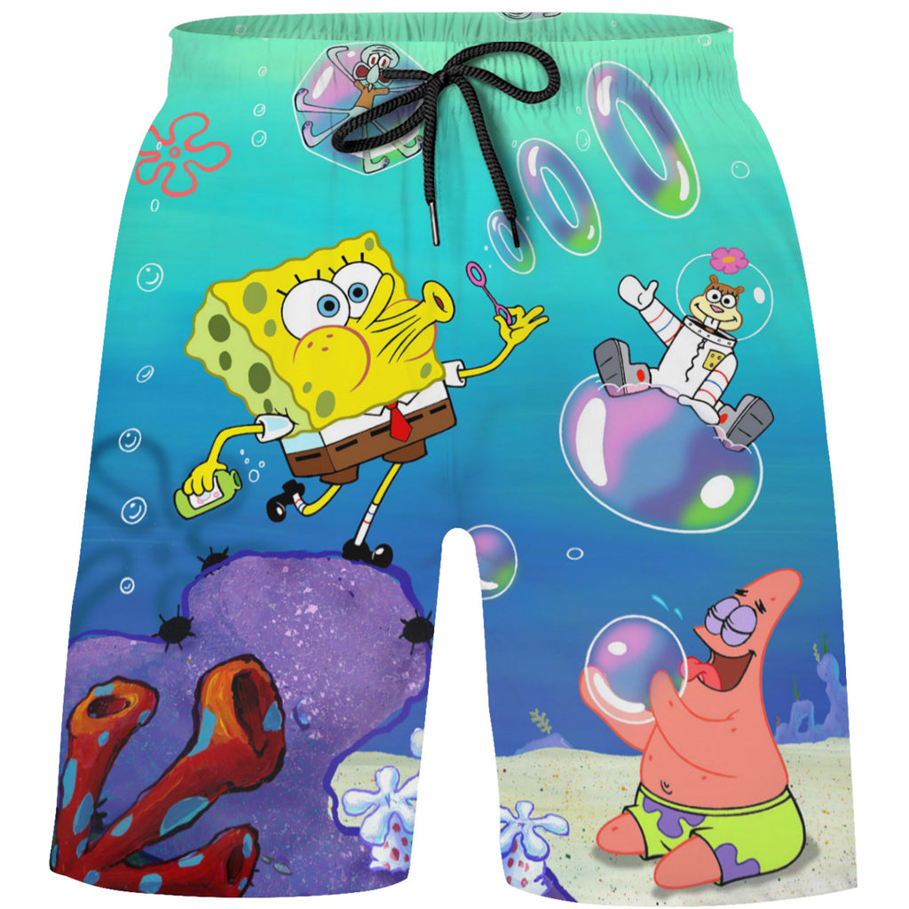 Teen's Swim Trunks Quick Dry Beach Shorts Summer Casual Printing Beach Pants for Boys Girls No.BSI38S