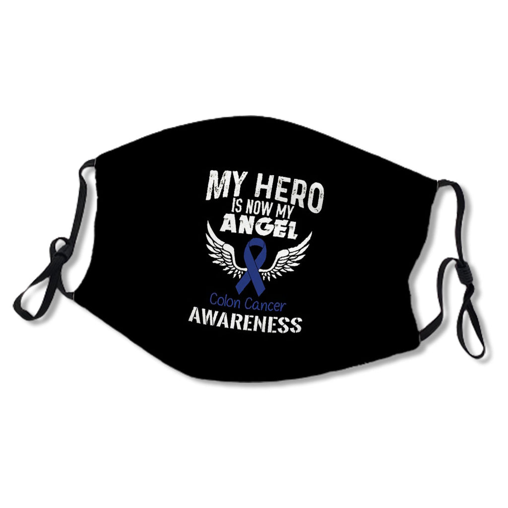 My Hero is Now Angel- Colon Cancer Awareness Gifts for Women Colon Cancer Support Ribbon No.BUMW74