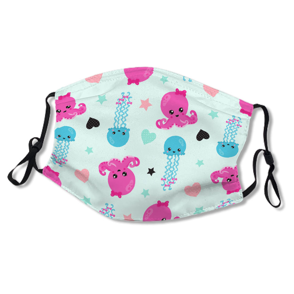 Sea Animals, Octopuses, Jellyfishes, Hearts, Stars Cloth NO. BZM9SD