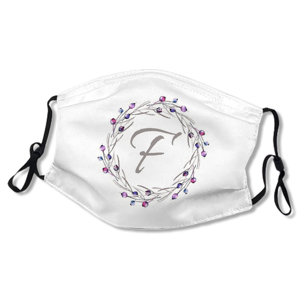 Monogram Letter F Watercolor Design Mask No.COXMDQ