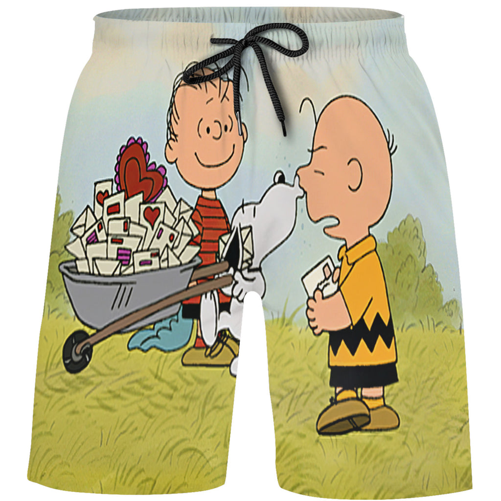 Teen's Swim Trunks Quick Dry Beach Shorts Summer Casual Printing Beach Pants for Boys Girls No.CSVFAD