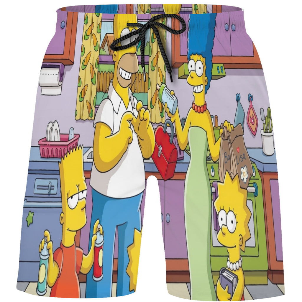 Teen's Swim Trunks Quick Dry Beach Shorts Summer Casual Printing Beach Pants for Boys Girls No.CUJKQ9