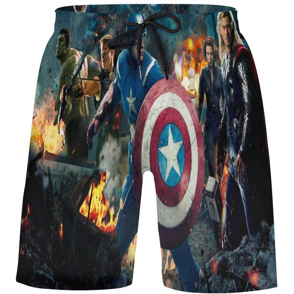Teen's Swim Trunks Quick Dry Beach Shorts Summer Casual Printing Beach Pants for Boys Girls No.CWXHTK