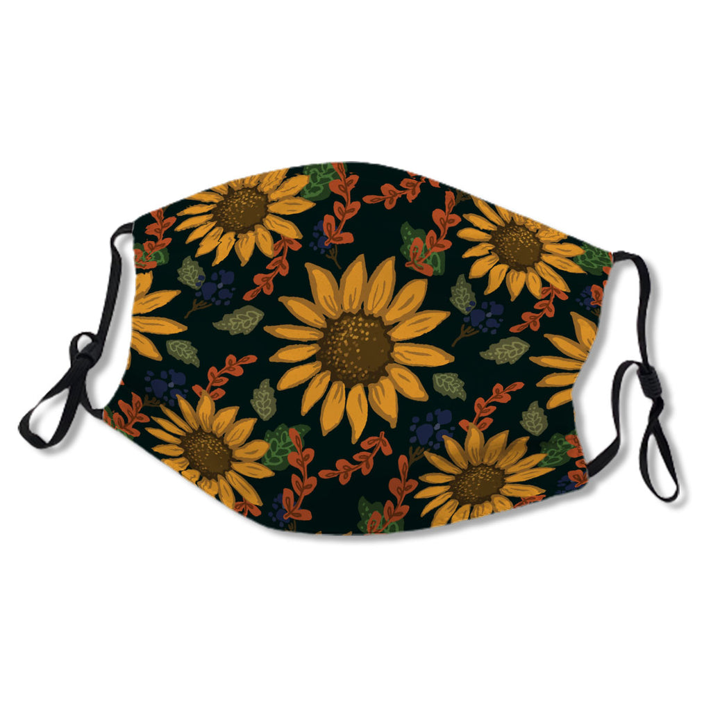 Fall Sunflower And Vine Floral Pattern No. CZIIE8