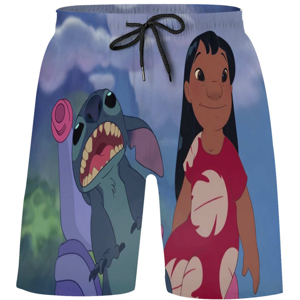 Teen's Swim Trunks Quick Dry Beach Shorts Summer Casual Printing Beach Pants for Boys Girls No.D66JOV