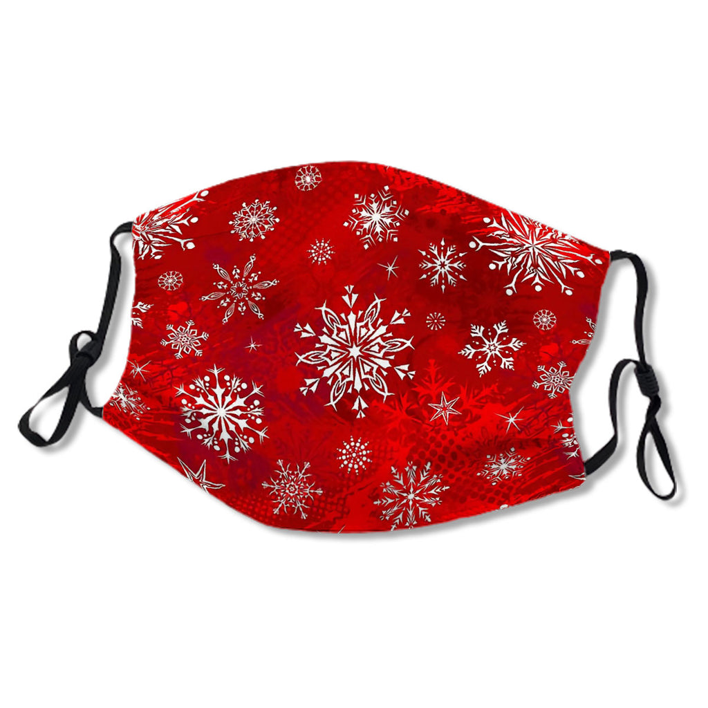 Christmas Pattern - Classic Red Gradient Snowflakes Design Mask No.D9OIKN