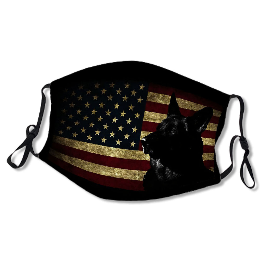 Black German Shepherd face American Flag lover 4th of July gift GS dog dad GSD Dog mom No.DBKA7Q