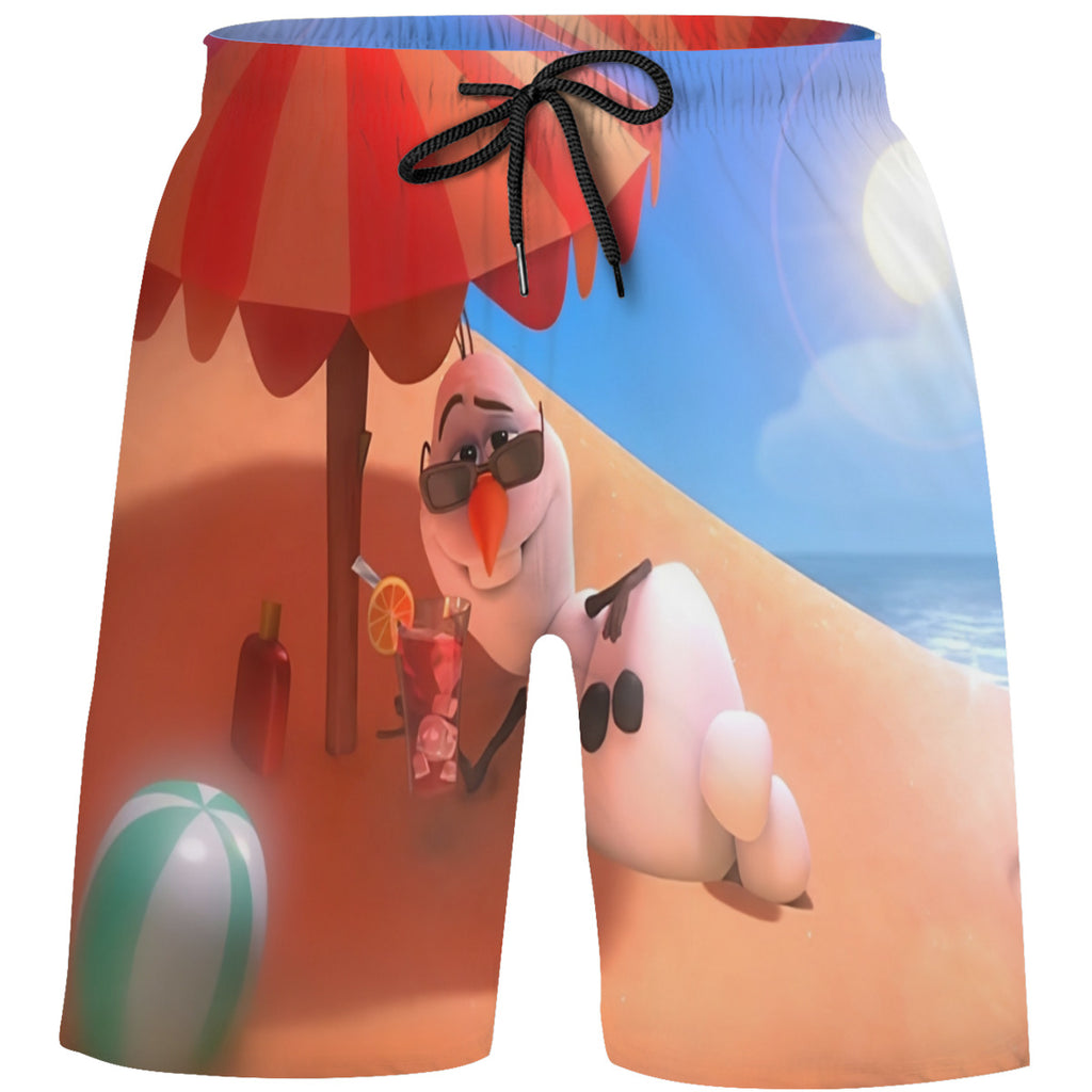 Teen's Swim Trunks Quick Dry Beach Shorts Summer Casual Printing Beach Pants for Boys Girls No.DDQRFD