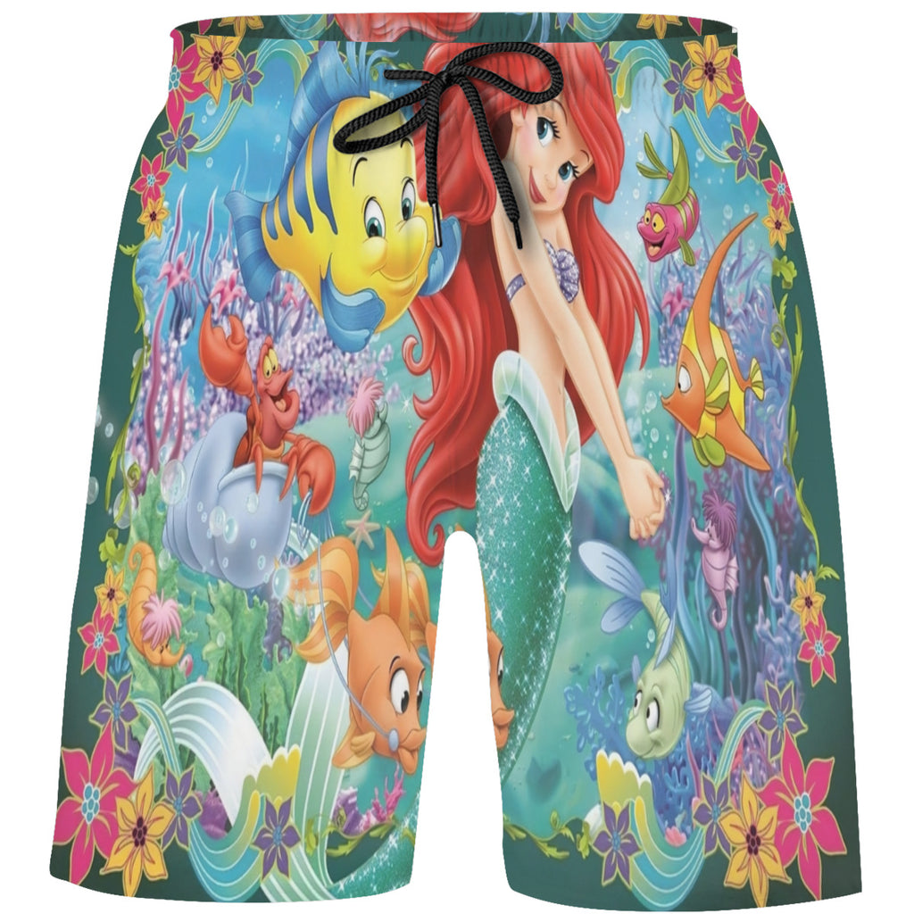 Teen's Swim Trunks Quick Dry Beach Shorts Summer Casual Printing Beach Pants for Boys Girls No.DDU7K5