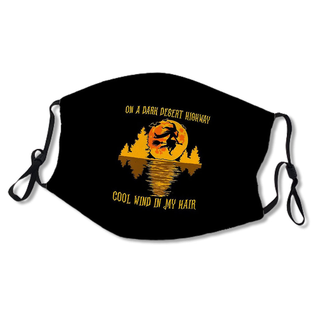 Witch Riding Brooms On A Dark Desert Highways Halloween Mask No.Drldtj