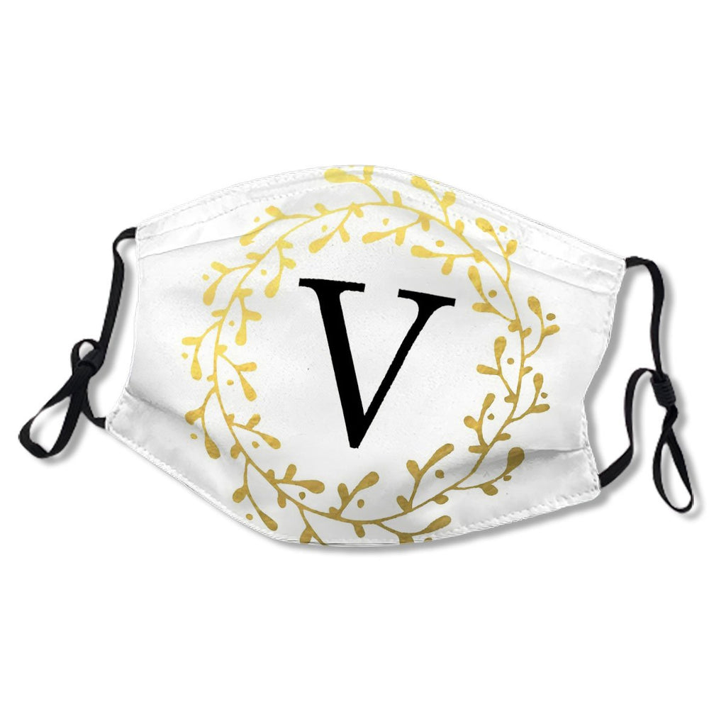 Monogram Letter V Watercolor Design Mask No.DTUCUB