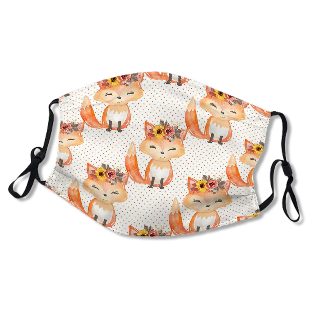 Kawaii Fox Floral Mask No.DZ7UCP