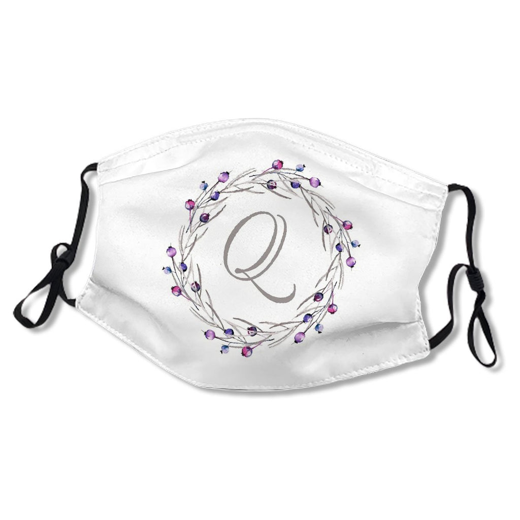 Monogram Letter Q Watercolor Design Mask No.DZPYWK