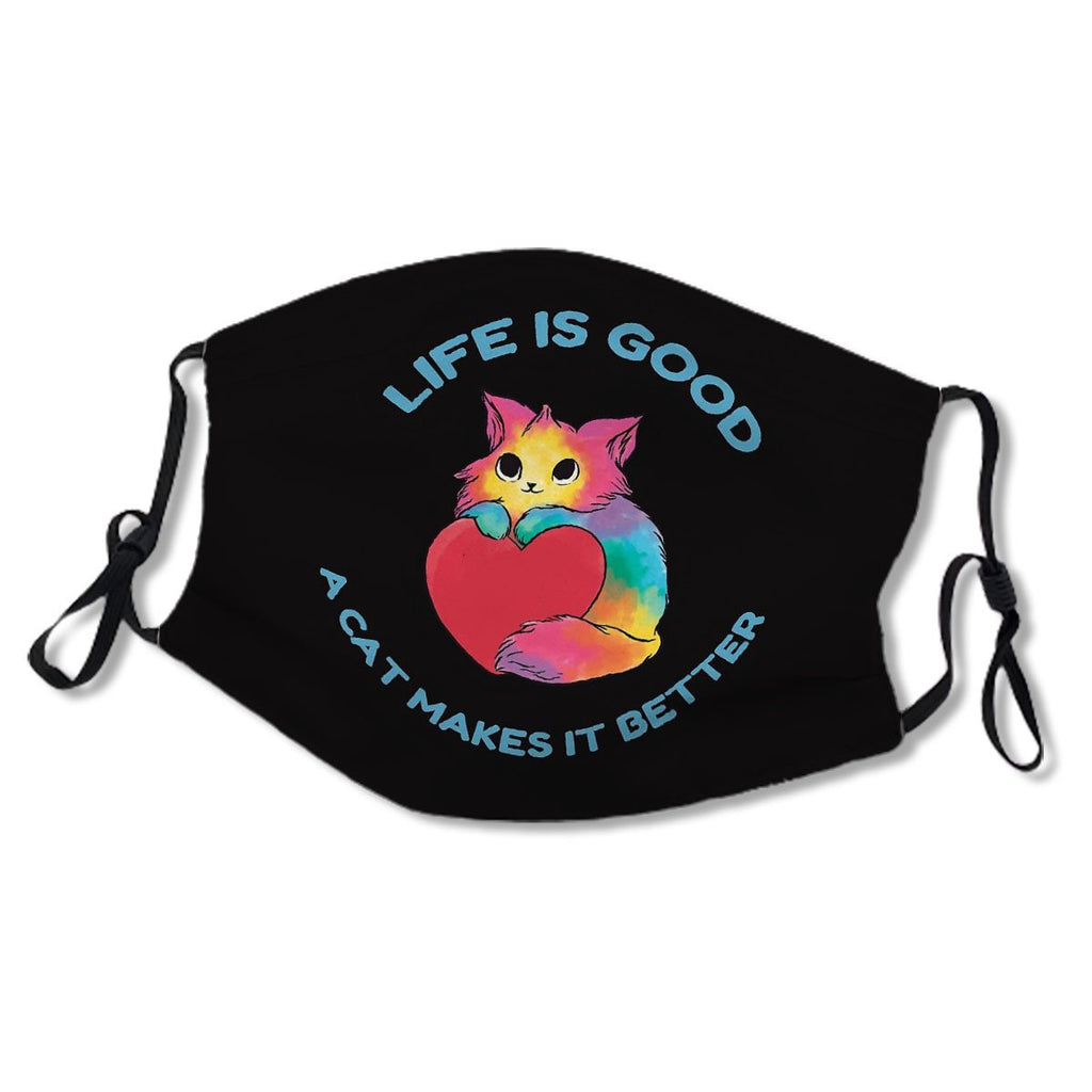 Life is good a cat makes it better Kid/Adult Mask No.E83QOJ