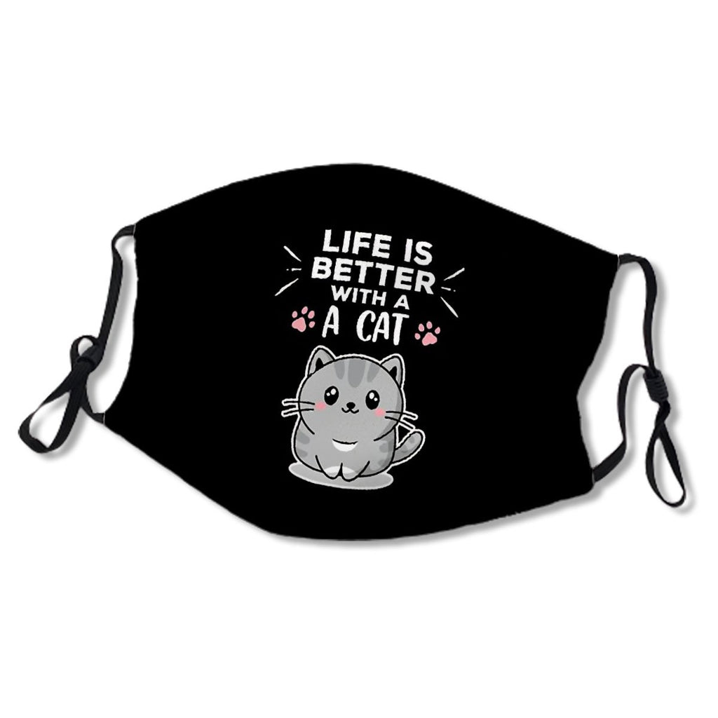 Life Is Good A Cat Makes It Better Kid/Adult Mask No.ECO6N2