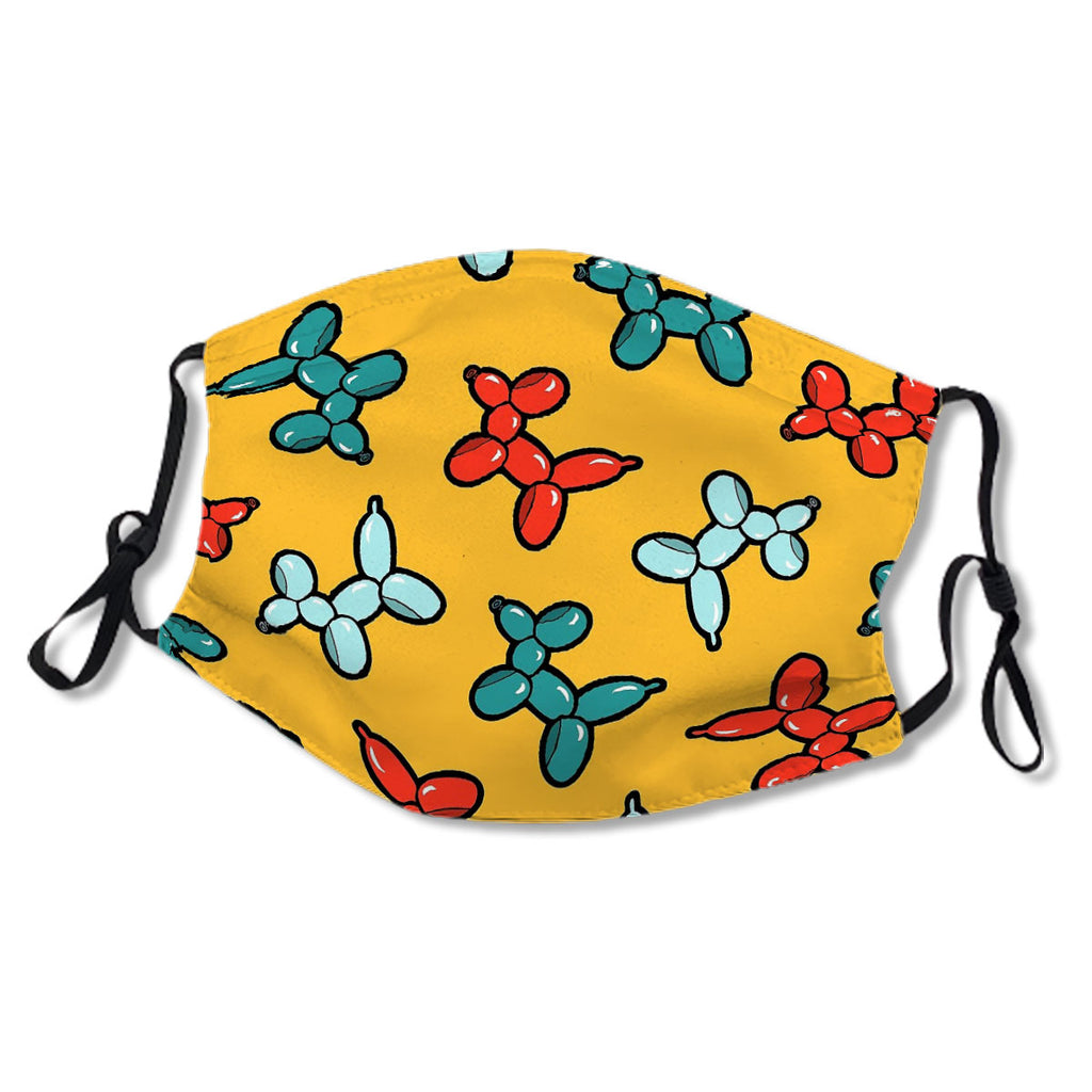 Balloon Animal Dogs Pattern in Yellow Mask No.EDFKHA