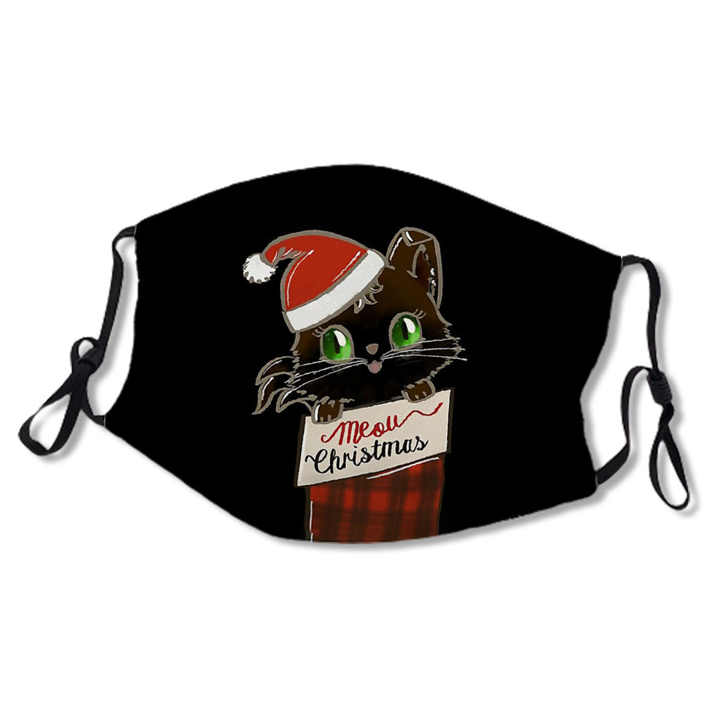 Meou Christmas Black Cat in Sock No.EOK5IP