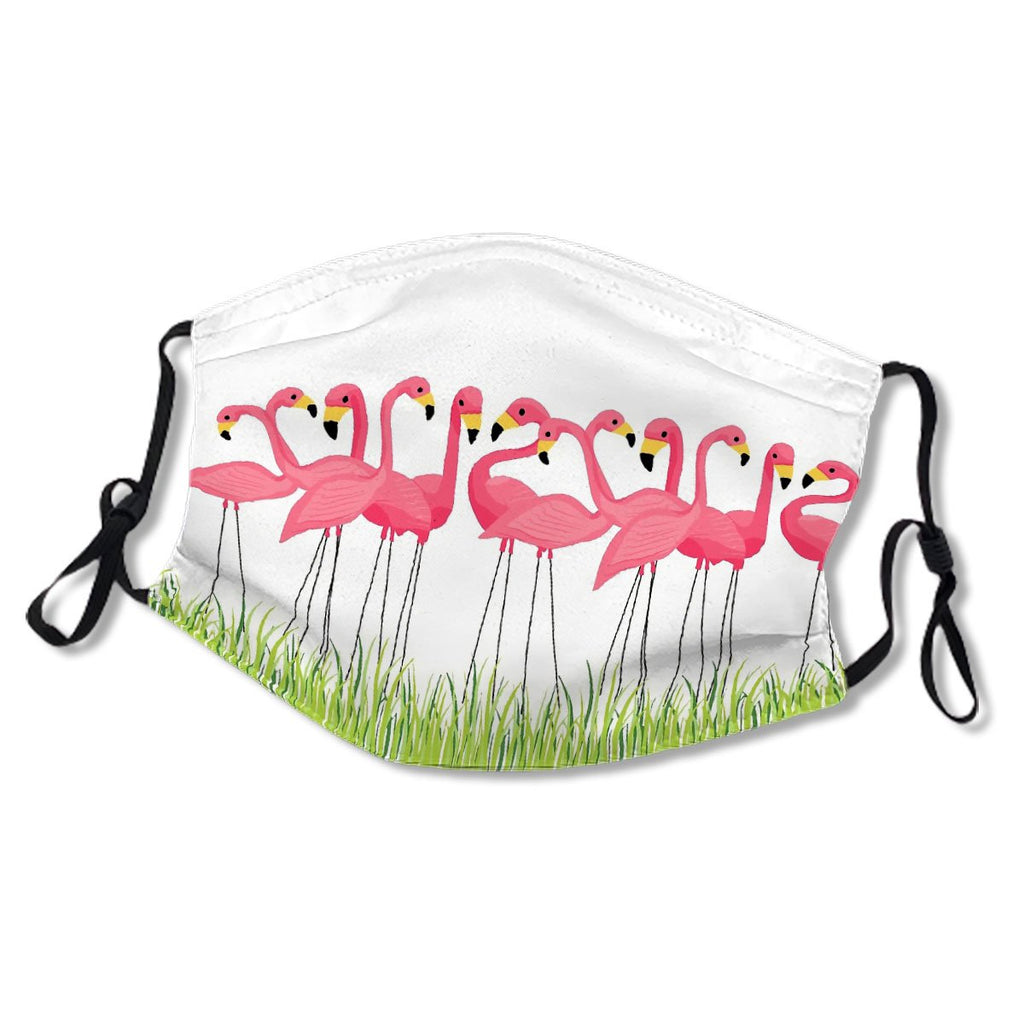 Pink Flamingos Illustration Mask No.FAJVDN