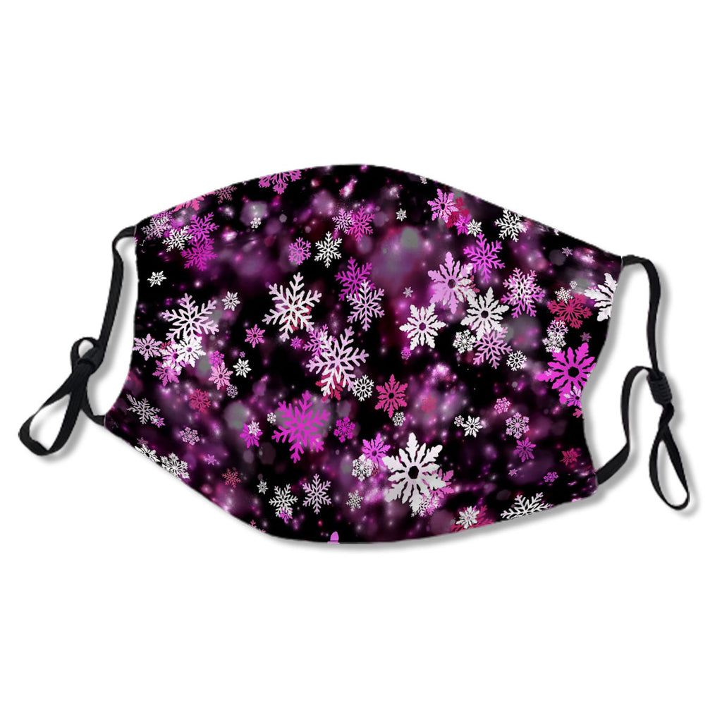 Pink and Purple Snowflake Pattern Mask No.FAWG7R