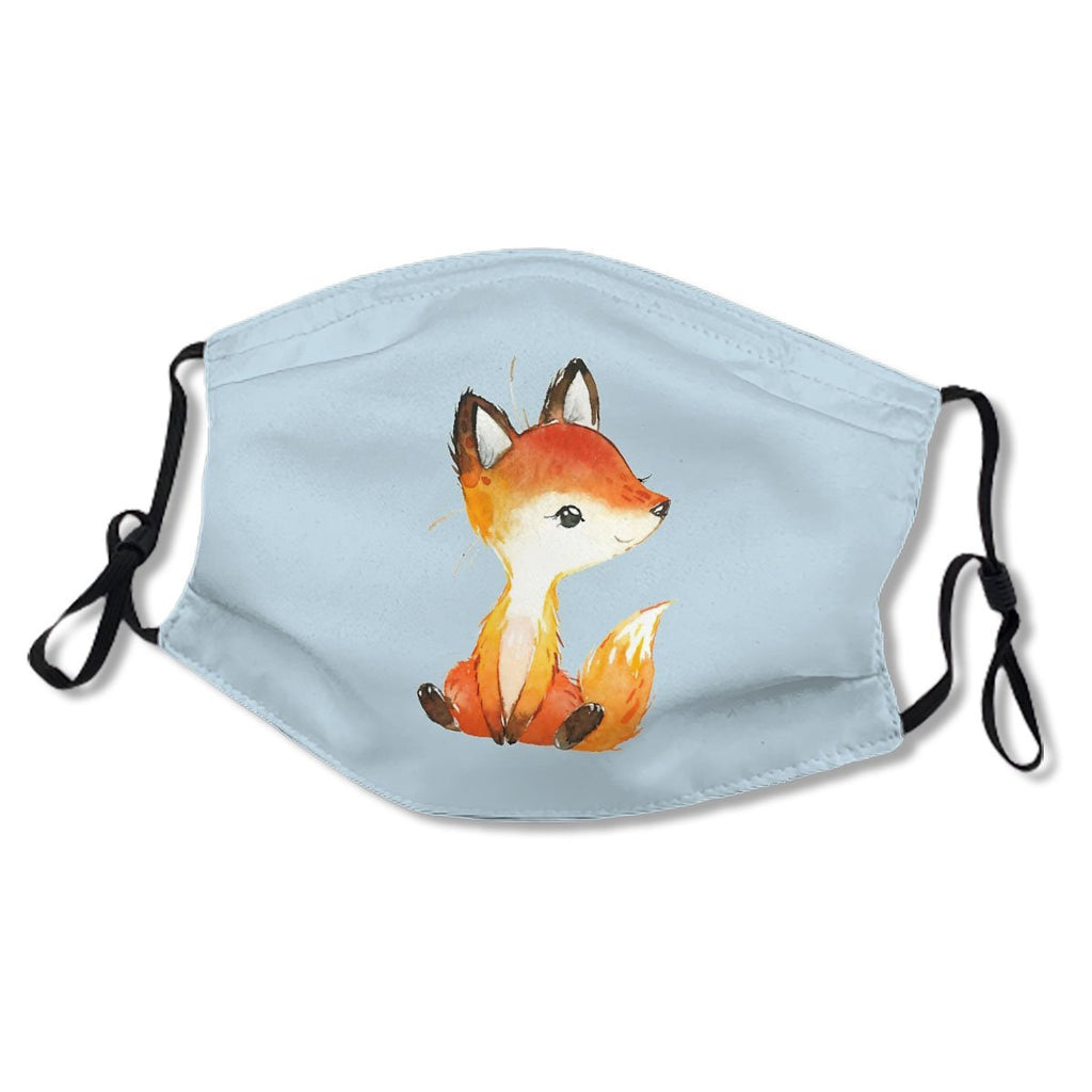 Little sitting fox watercolor illustration Mask No.FGSO7T