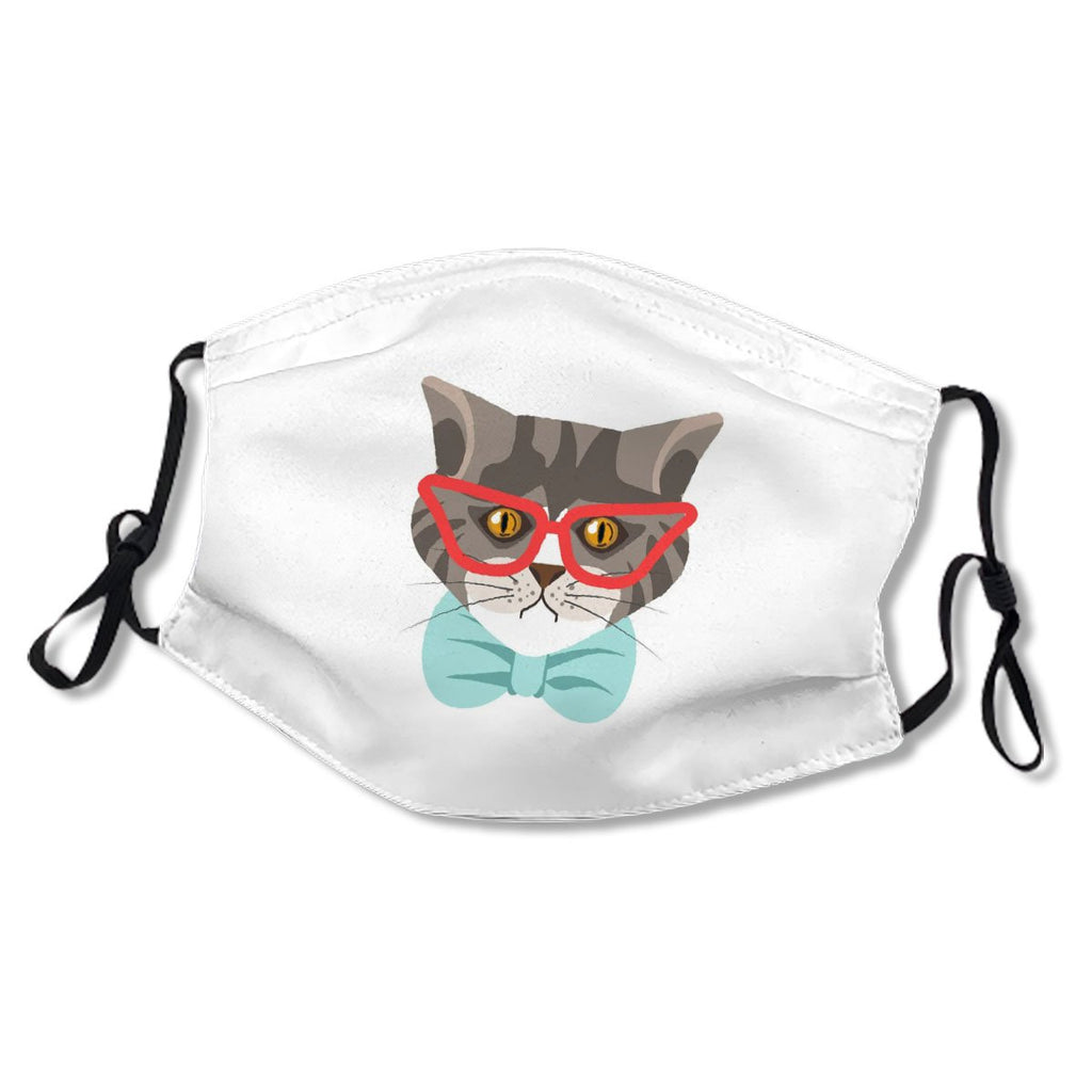 Siberian Cat With Red Glasses And Blue Tie No.FKJK9N