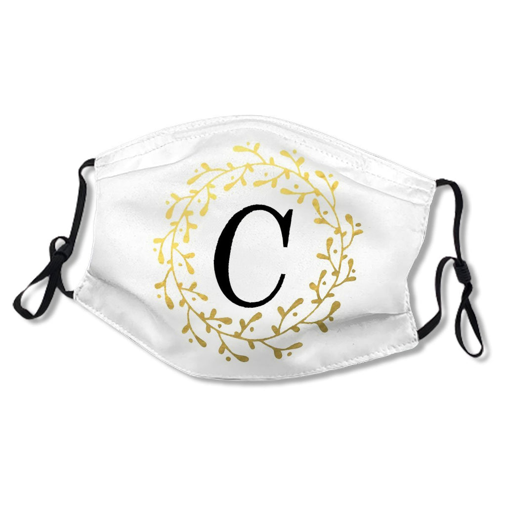 Monogram Letter C Black and Gold Design Mask No.FVDW34