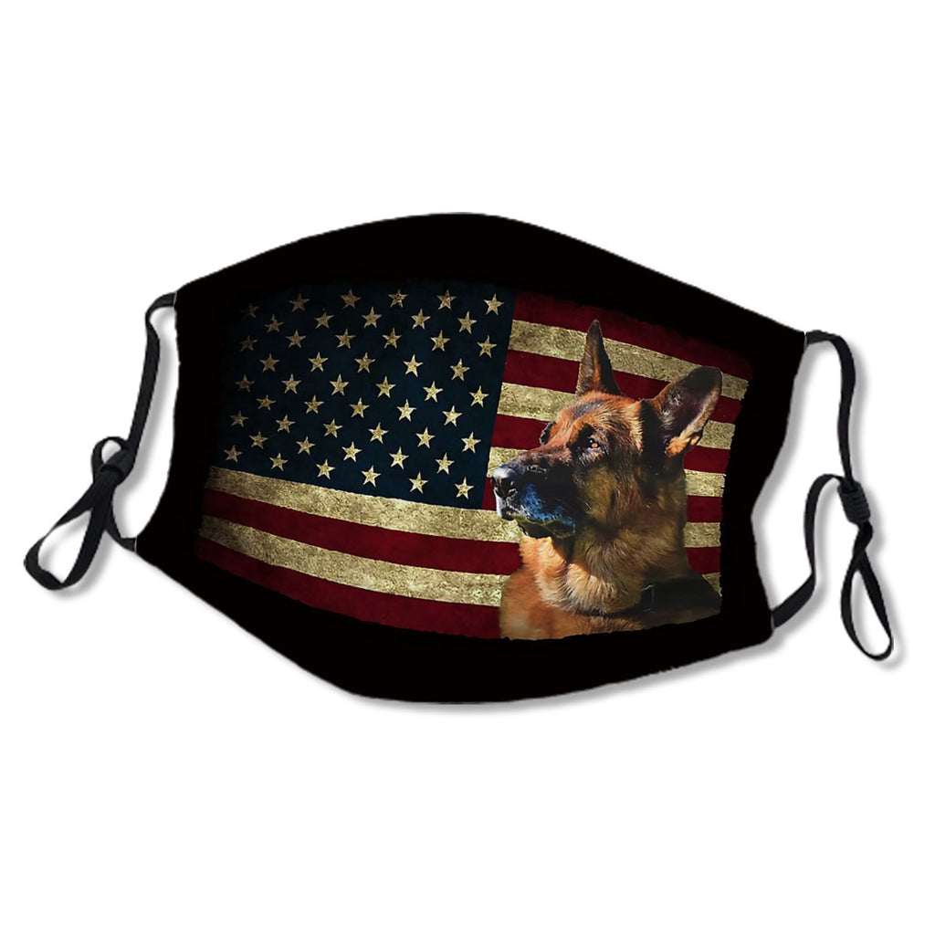 German Shepherd face American Flag lover 4th of July gift GS dog dad GSD Dog mom No.FZFE6O