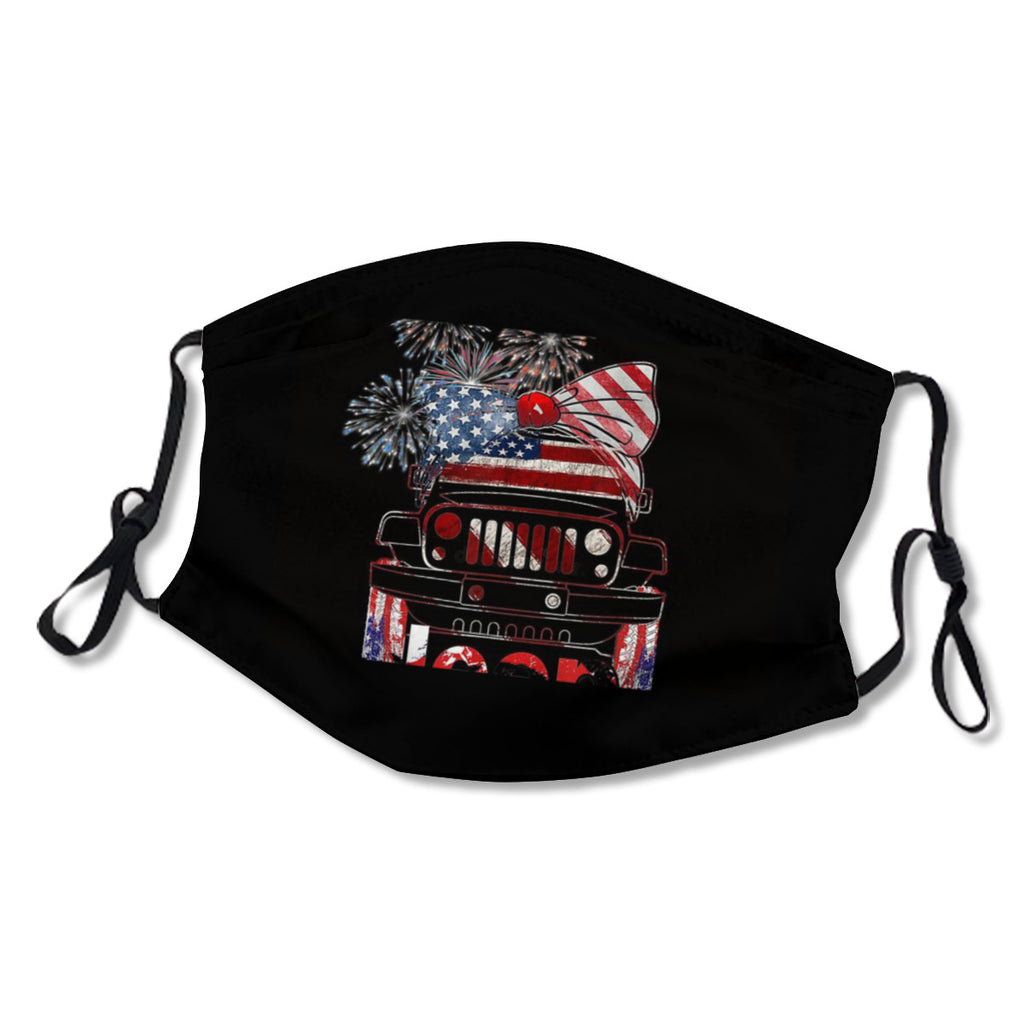 Adjustable ear straps, washable, internal nose clip, American flag mask No.G66G5E