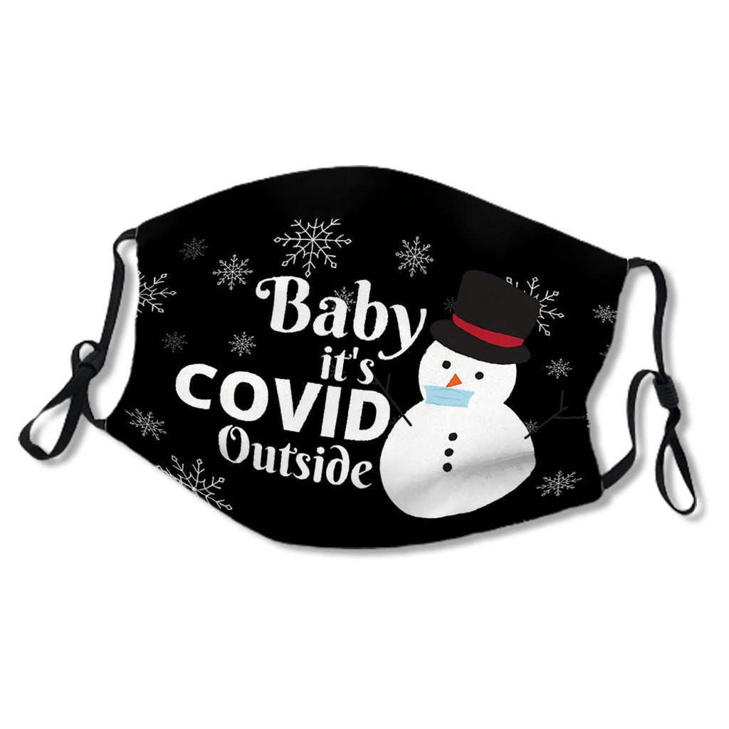 Baby It's  Outside | Snowman Faces | Merry Christmask | Faces With Snowflakes | Christmas Faces For Sale | Christmas Patterns (Black) No.GBTW89