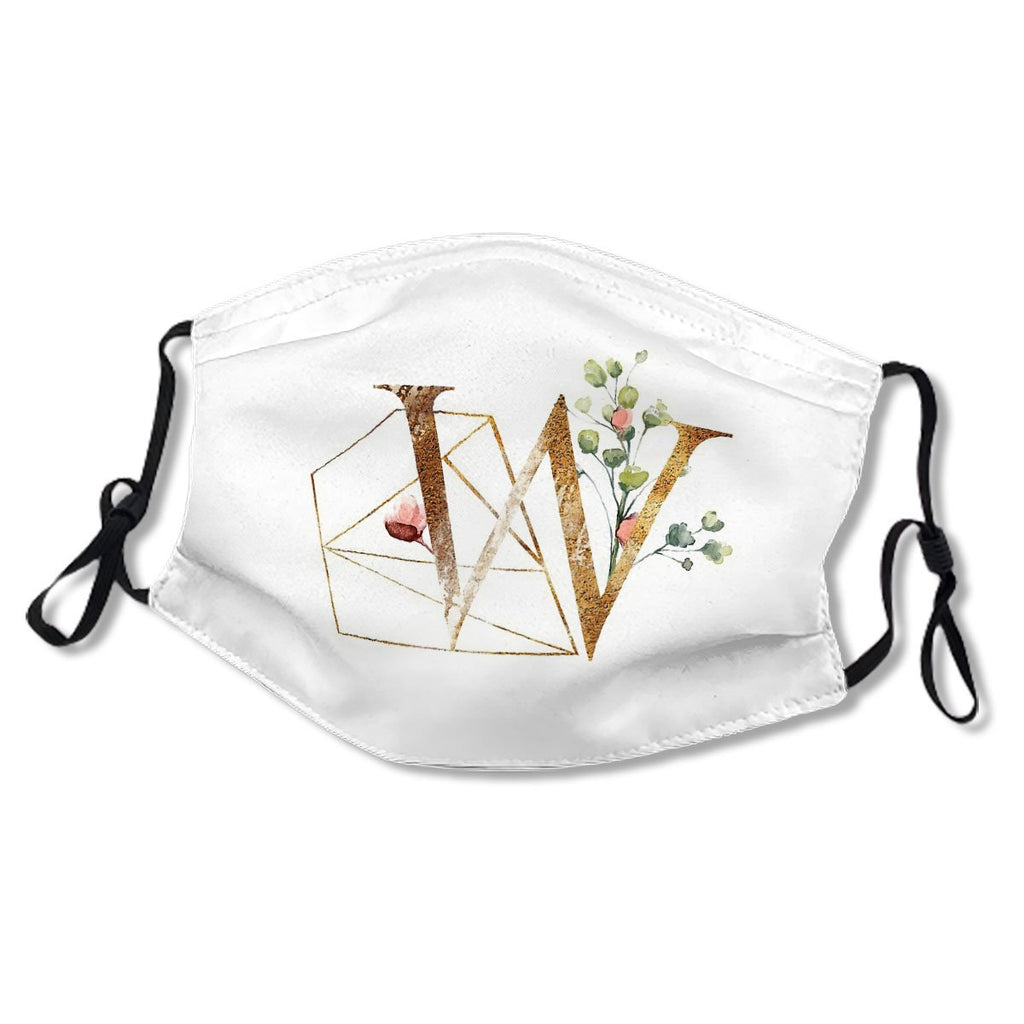 Floral Geometric Polygon Monogram W Mask No.GC2I5C