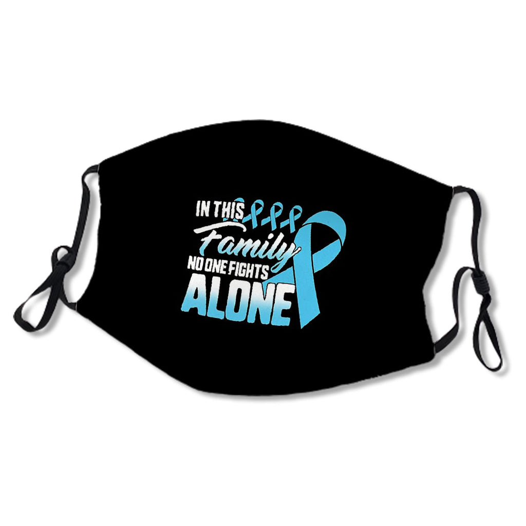 Prostate Cancer Awareness In This Family No One Fights Alone Support Light Blue Ribbon Men Gift No.GEFPLE