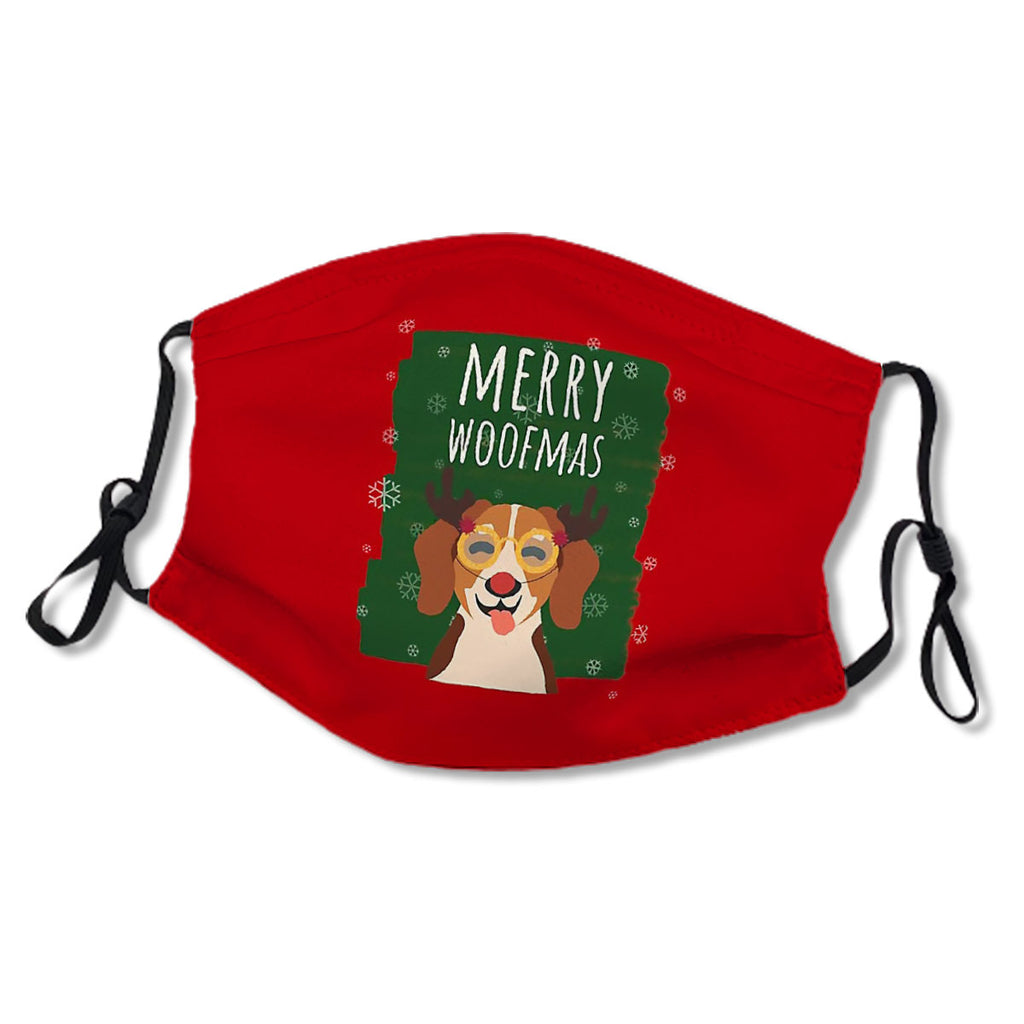 Merry Woofmas Christmas Festive Antlers Red Nose Beagle Red No.GIVHKU