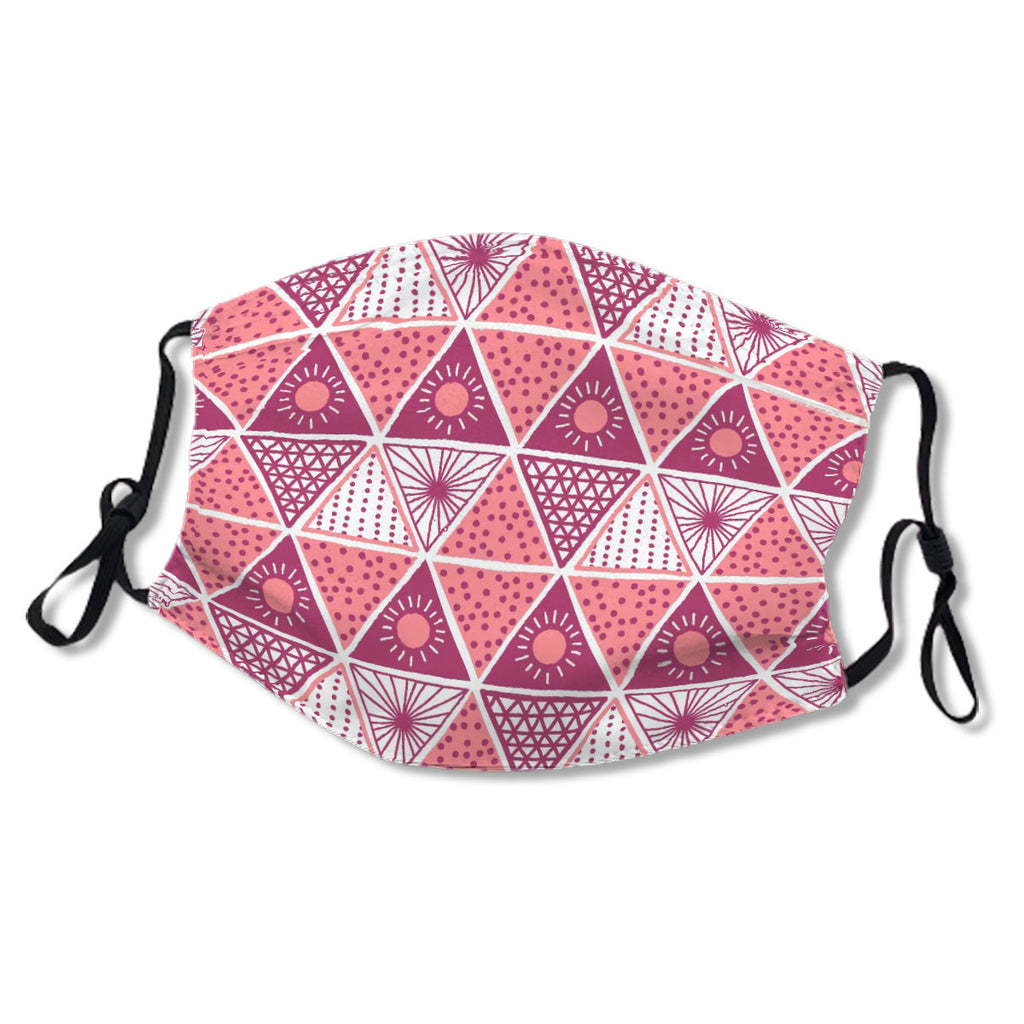 Boho Style Pink Triangles Seamless Pattern Mask No.GPHWHU