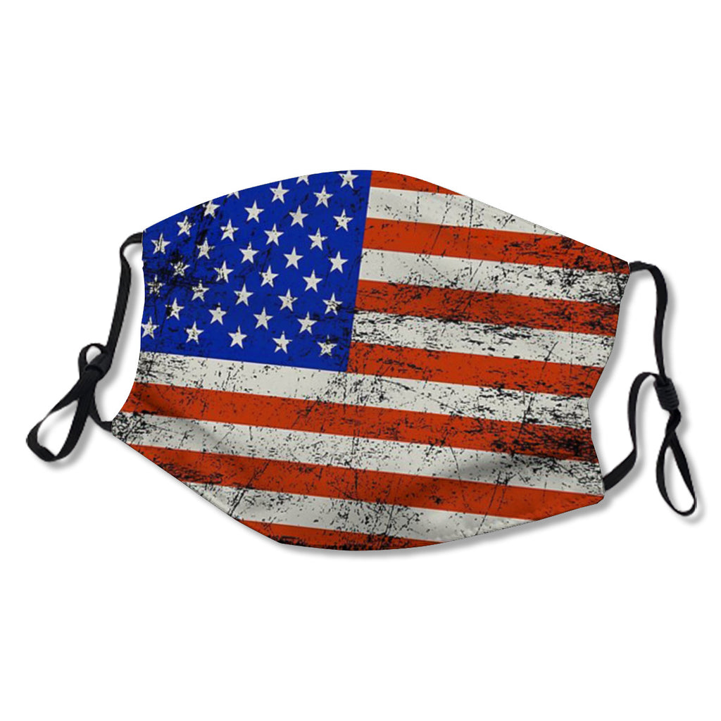 Adjustable ear straps, washable, internal nose clip, American flag mask No.GRQUQV