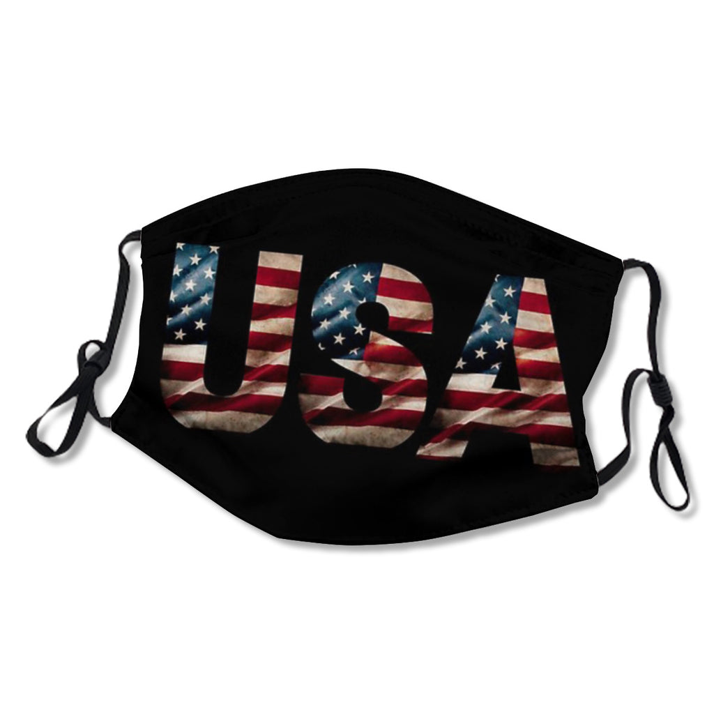 Adjustable ear straps, washable, internal nose clip, American flag mask No.GSCBFF