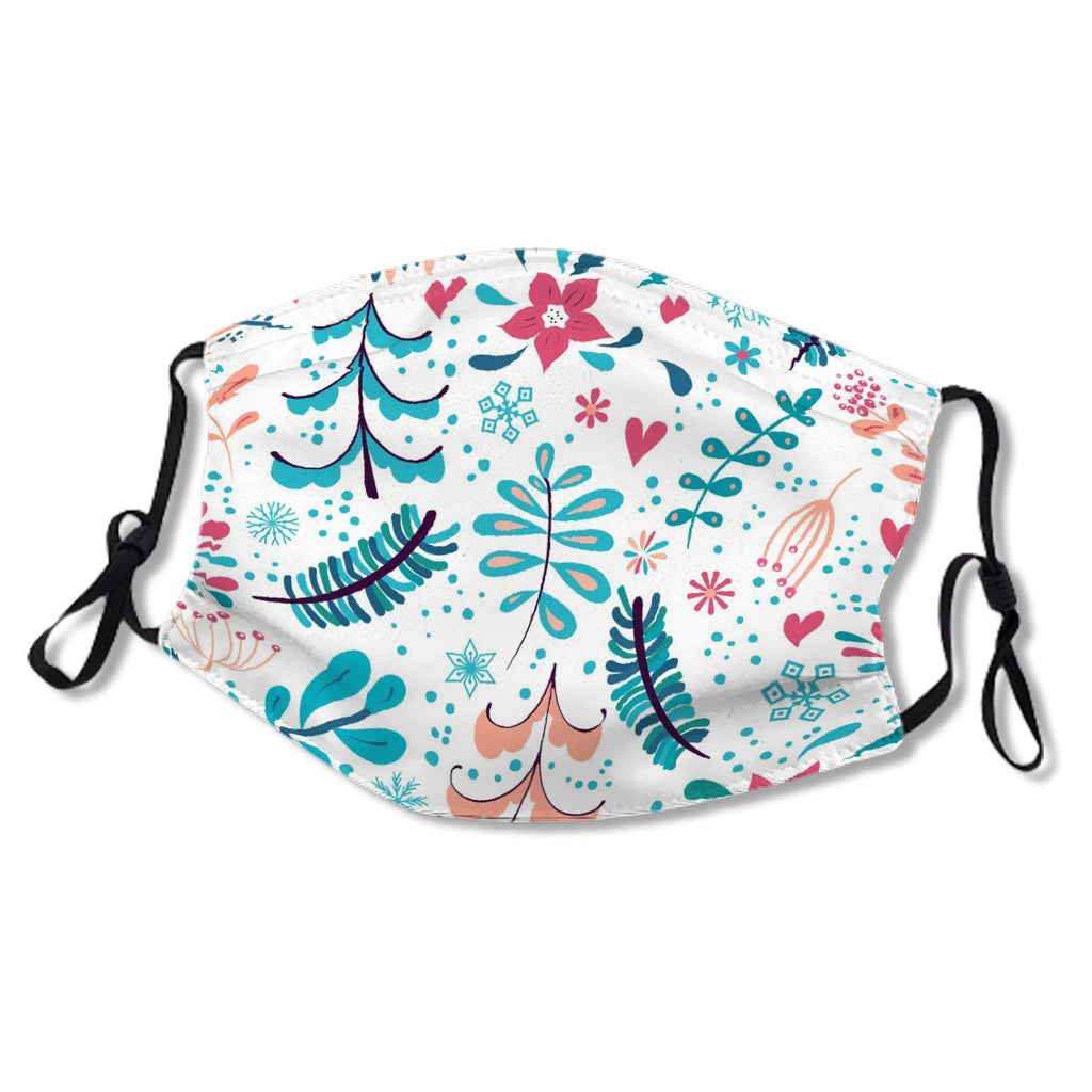 Winter Flowers And Snowflakes Seamless Pattern No.GXKW29