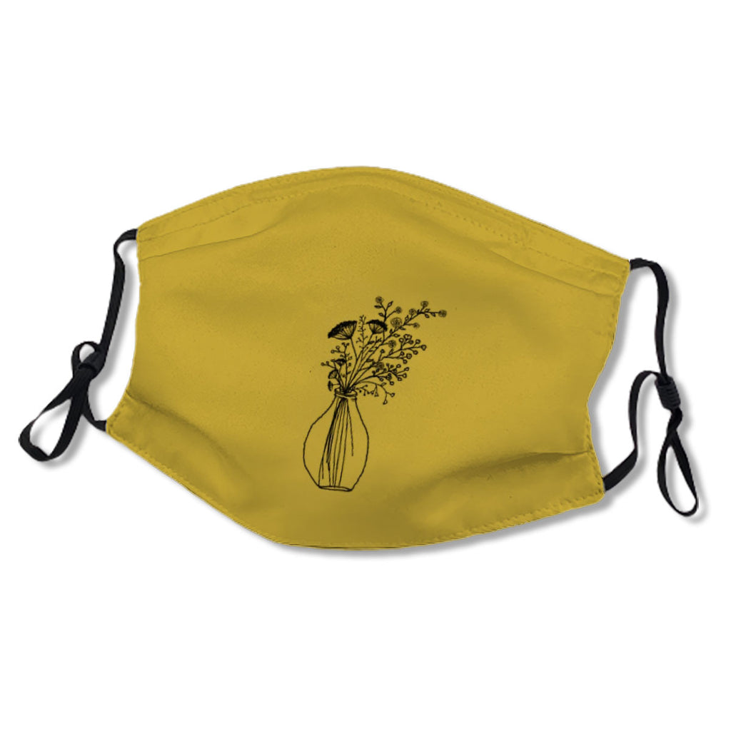 yellow line vase of flowers pen design No.H4ADXS