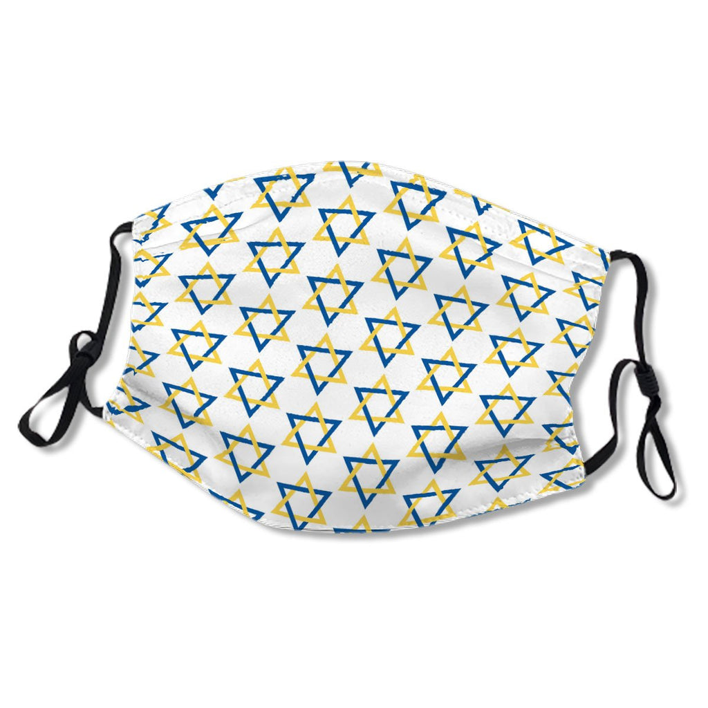 Blue and Gold Star of David Pattern No.H8F7PG