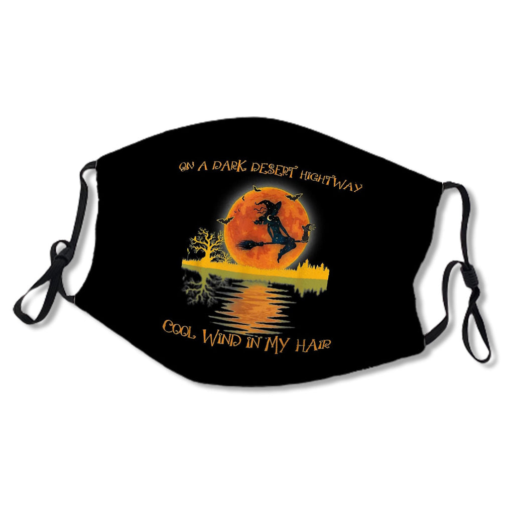 Witch Riding Brooms On A Dark Desert Highways Halloween Mask No.Hdetcq