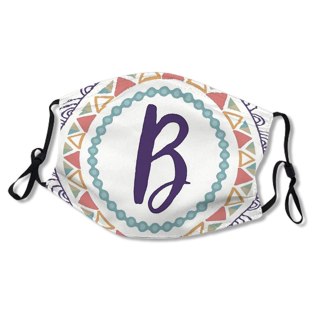 Monogram Letter B Bohemian Design Mask No.HDO6UX