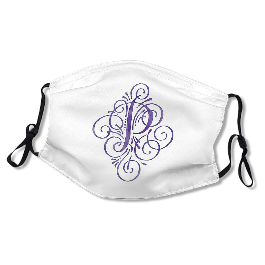 Monogram Watercolor Purple P Mask No.HGPUSP