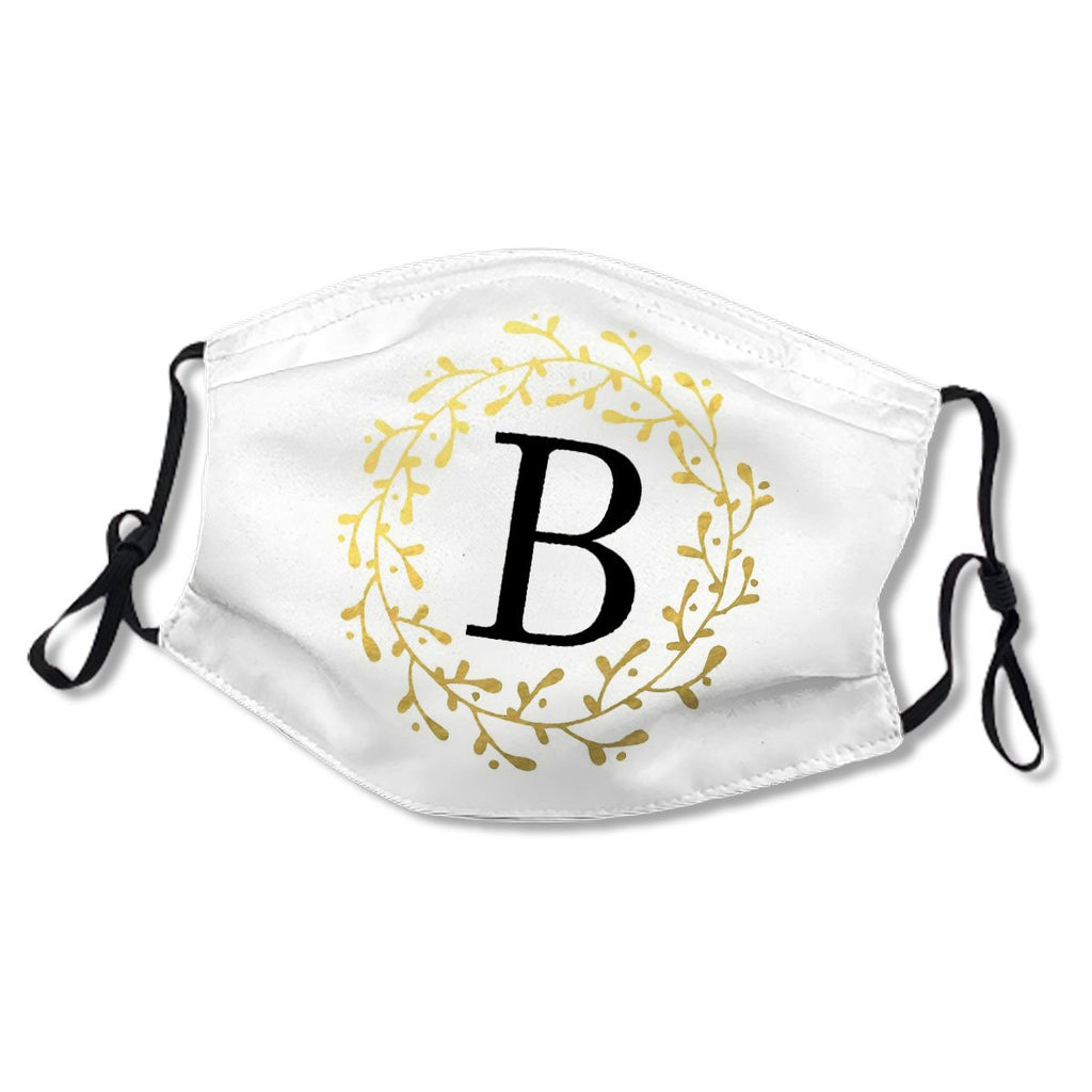 Monogram Letter B Black and Gold Design Mask No.HO3PD6