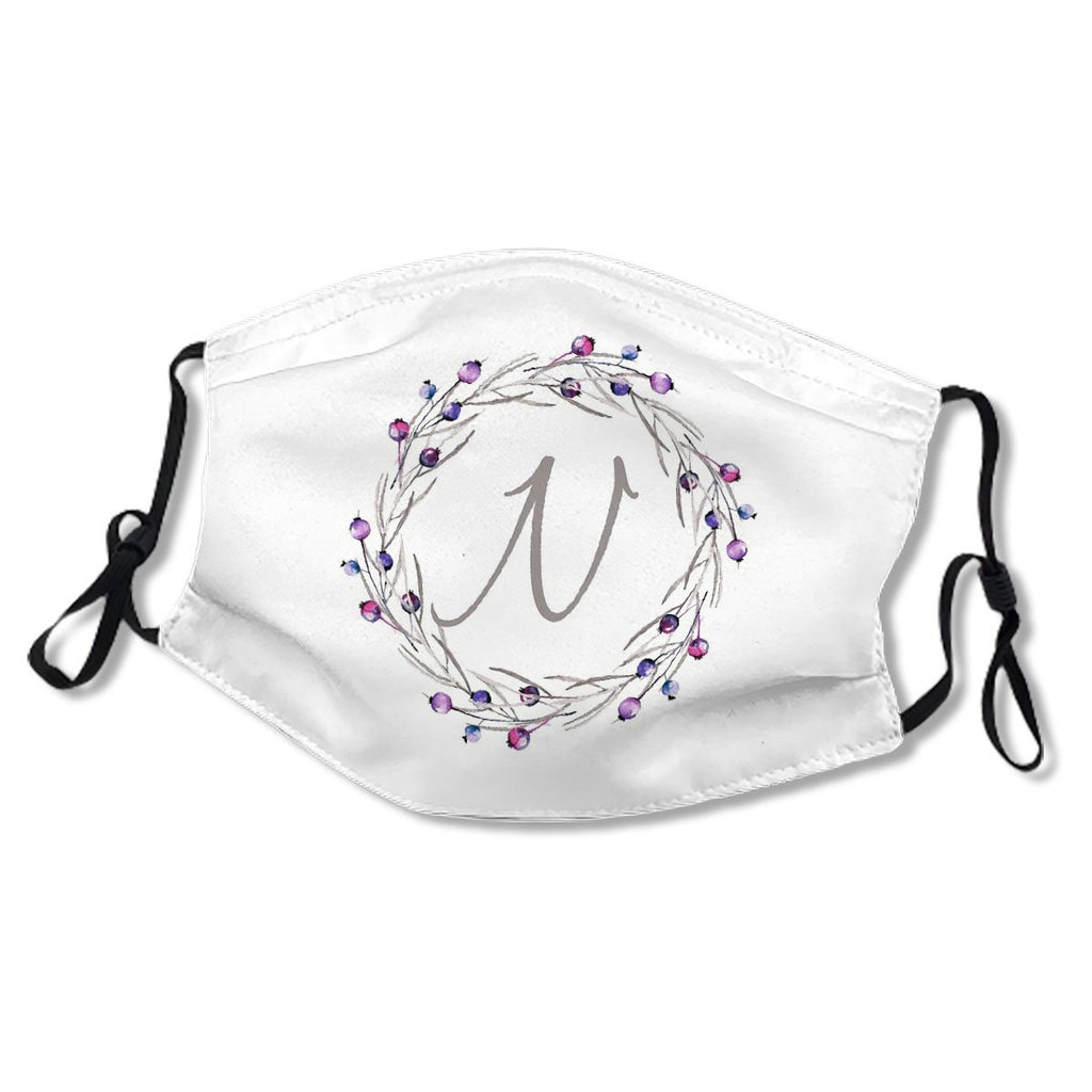 Monogram Letter N Watercolor Design Mask No.HTTTBW