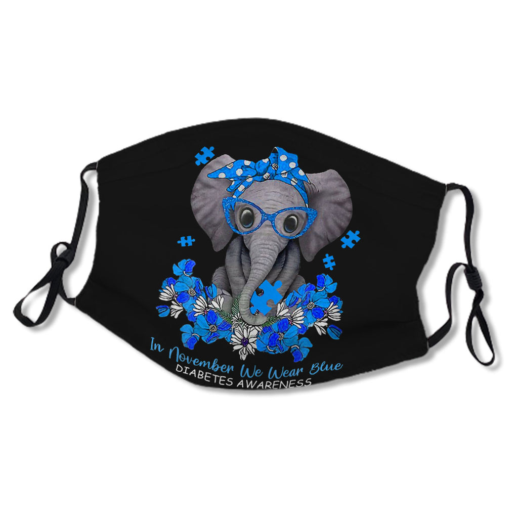 In November We Wear Blue Elephant Diabetes Awarene No.HVODH4