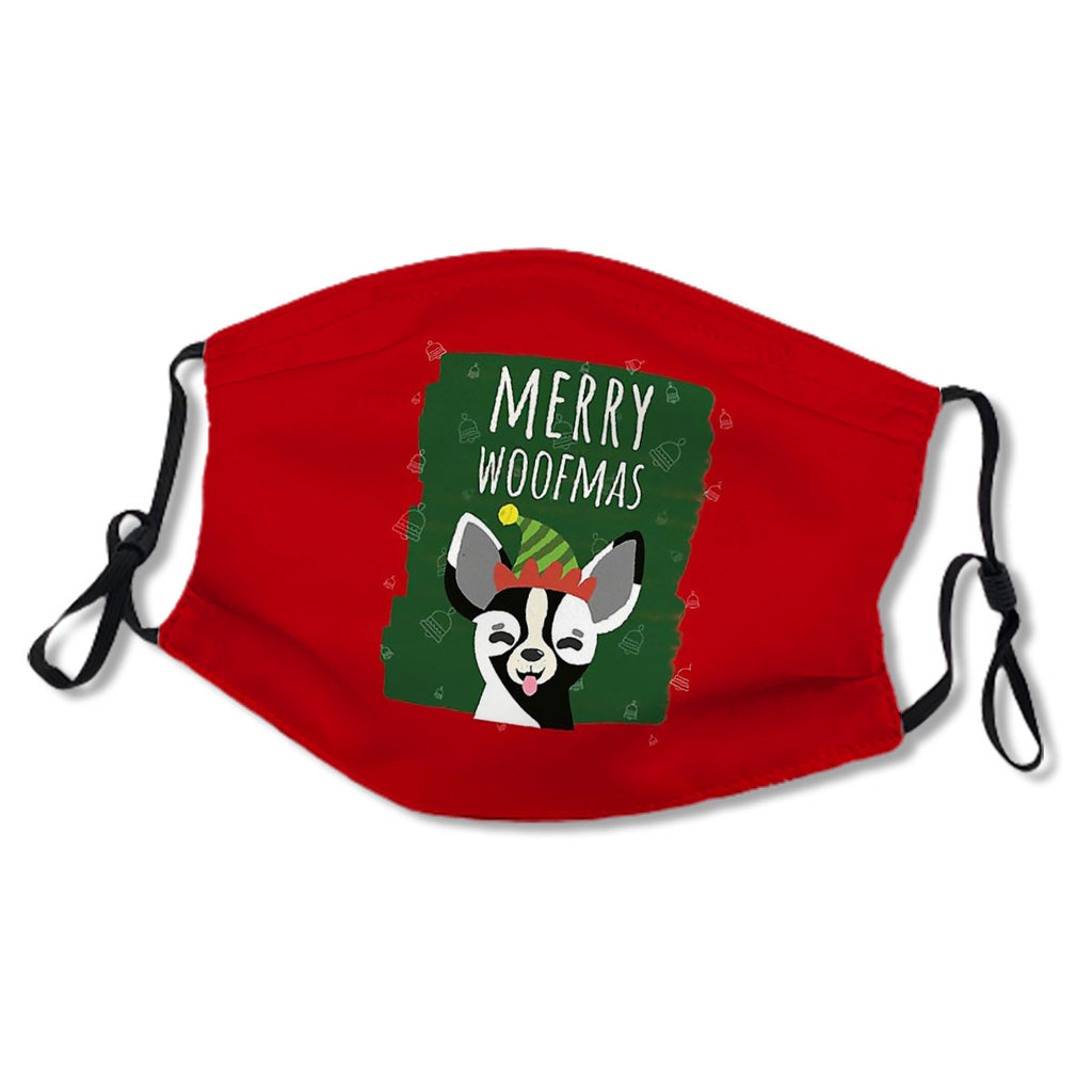 Merry Woofmas Christmas Festive Elf Hat Black White Chihuahua Red No.I6OD2K