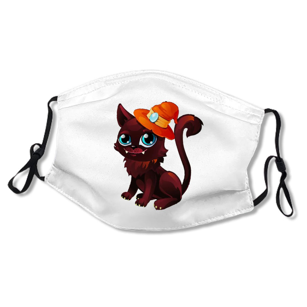 Cat In Orange Hat With Moonstone Mystical Animal No.IDEV78